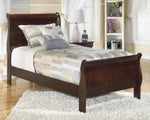 Alisdair 5-Pc Dark Brown Wood Twin Sleigh Bedroom Set