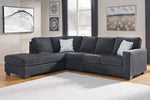 Altari Slate Chenille LAF Sectional with Sleeper (Oversized)