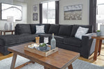 Altari Slate Chenille LAF Sectional with Sleeper (Oversized)