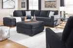 Altari Slate Chenille LAF Sectional with Sleeper (Oversized)