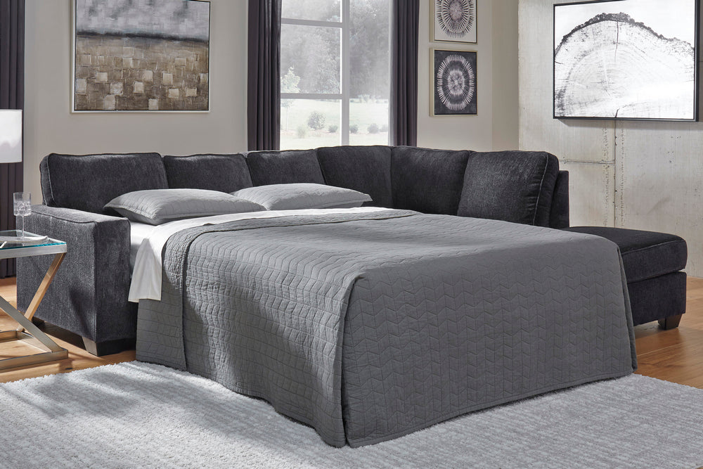 Altari Slate Chenille RAF Sectional with Sleeper (Oversized)