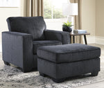 Altari Slate Chenille Ottoman