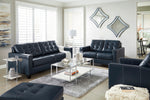 Altonbury Blue Leather 2-Seat Sofa