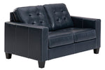 Altonbury Blue Leather Loveseat