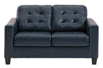 Altonbury Blue Leather Loveseat