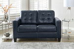 Altonbury Blue Leather Loveseat