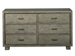 Arnett Gray Wood 6-Drawer Dresser