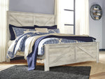 Bellaby Whitewash Wood Crossbuck King Panel Bed