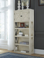 Bolanburg Antique White Wood Large Bookcase