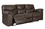 Boxberg Teak Faux Leather Manual Recliner Sofa (Oversized)