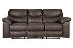 Boxberg Teak Faux Leather Manual Recliner Sofa (Oversized)