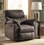 Boxberg Teak Faux Leather Manual Rocker Recliner