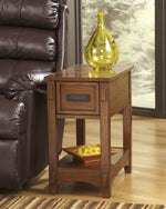 Breegin Brown Wood 1-Drawer Chair Side End Table