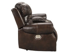 Buncrana Chocolate Leather Power Recliner Loveseat