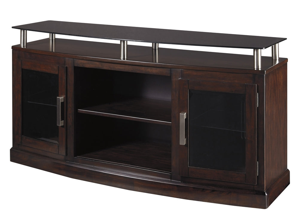 Chanceen Dark Brown Wood Medium TV Stand