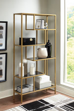 Frankwell Gray Glass/Gold Metal Bookcase