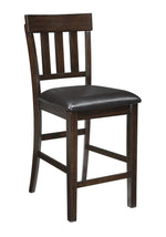 Haddigan 2 Dark Brown Faux Leather/Wood Counter Height Chairs