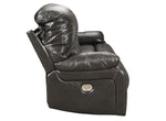 Hallstrung Gray Leather 2-Seat Power Recliner Sofa