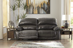 Hallstrung Gray Leather 2-Seat Power Recliner Sofa