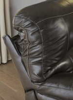 Hallstrung Gray Leather Power Recliner Loveseat