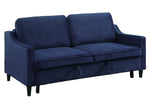 Adelia Navy Velvet Fabric Convertible Studio Sofa