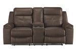 Jesolo Coffee Faux Suede Fabric Manual Recliner Loveseat