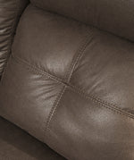 Jesolo Coffee Faux Suede Fabric Manual Recliner Loveseat