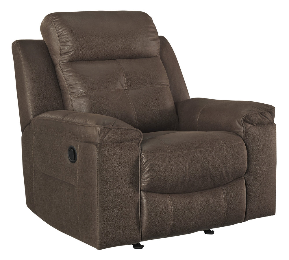 Jesolo Coffee Faux Suede Fabric Manual Rocker Recliner