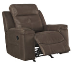 Jesolo Coffee Faux Suede Fabric Manual Rocker Recliner