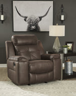 Jesolo Coffee Faux Suede Fabric Manual Rocker Recliner