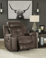 Jesolo Coffee Faux Suede Fabric Manual Rocker Recliner