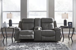 Jesolo Dark Gray Faux Suede Fabric Manual Recliner Loveseat