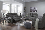 Jesolo Dark Gray Faux Suede Fabric Manual Recliner Loveseat