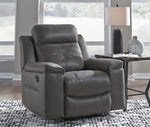 Jesolo Dark Gray Faux Suede Fabric Manual Rocker Recliner