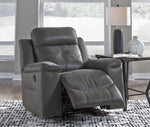 Jesolo Dark Gray Faux Suede Fabric Manual Rocker Recliner