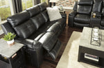 Kempten Black Faux Leather Manual Recliner Sofa