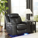 Kempten Black Faux Leather Manual Rocker Recliner