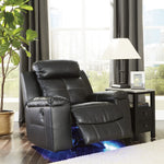 Kempten Black Faux Leather Manual Rocker Recliner