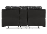 Kempten Black Faux Leather Manual Recliner Loveseat