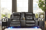 Kempten Black Faux Leather Manual Recliner Loveseat