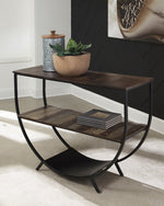 Lamoney Brown Wood/Metal Console Sofa Table