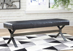 Lariland Black Faux Leather Accent Bench