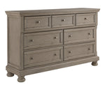 Lettner Light Gray Wood 7-Drawer Dresser