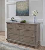 Lettner Light Gray Wood 7-Drawer Dresser