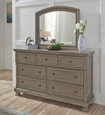 Lettner Light Gray Wood 7-Drawer Dresser