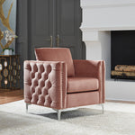 Lizmont Blush Pink Fabric Accent Chair