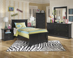 Maribel 5-Pc Black Wood Twin Panel Bedroom Set