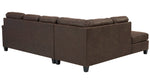 Navi 2-Pc Chestnut Faux Leather LAF Sectional (Oversized)