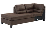 Navi 2-Pc Chestnut Faux Leather LAF Sectional (Oversized)