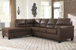 Navi 2-Pc Chestnut Faux Leather LAF Sectional (Oversized)